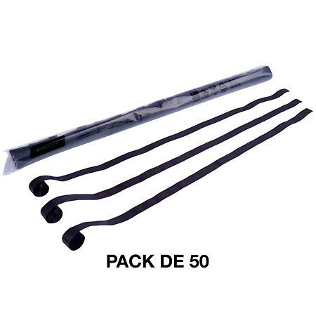 MAGIC FX Streamers papier Noir 10 m x 5 cm (Pack de 50)