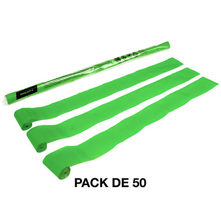 MAGIC FX Streamers papier Vert clair 10 m x 5 cm (Pack de 50)
