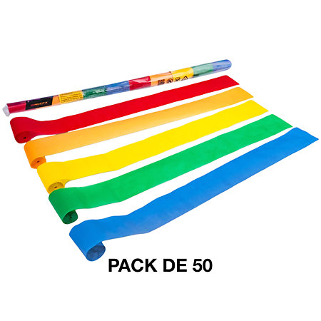 MAGIC FX Streamers papier Multicolore 10 m x 5 cm (Pack de 50)