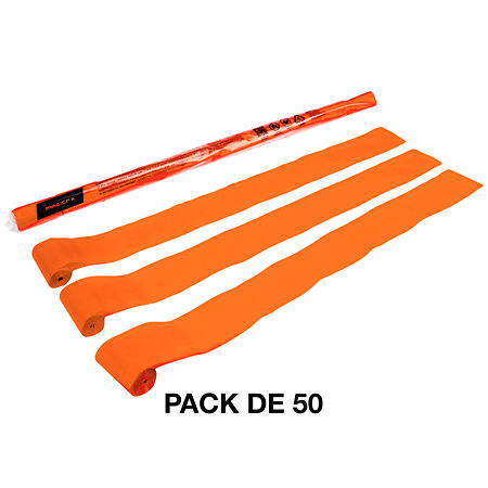 MAGIC FX Streamers papier Orange 10 m x 5 cm (Pack de 50)
