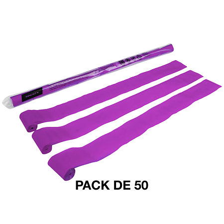MAGIC FX Streamers papier Violet 10 m x 5 cm (Pack de 50)
