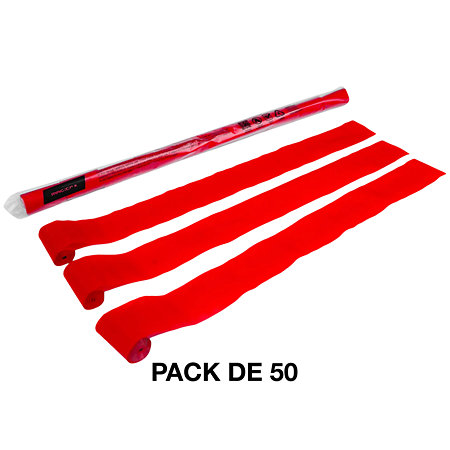 MAGIC FX Streamers papier Rouge 10 m x 5 cm (Pack de 50)