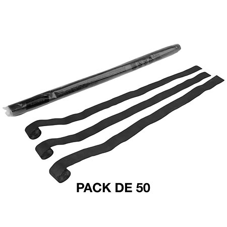 MAGIC FX Streamers papier Noir 10 m x 2,5 cm (Pack de 50)