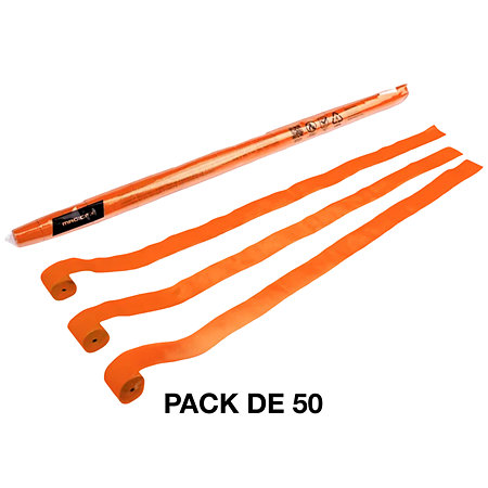 MAGIC FX Streamers papier Orange 10 m x 2,5 cm (Pack de 50)