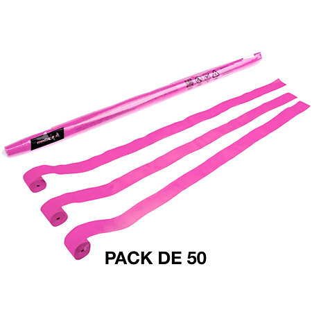 MAGIC FX Streamers papier Rose 10 m x 2,5 cm (Pack de 50)
