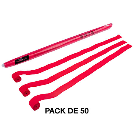 MAGIC FX Streamers papier Rouge 10 m x 2,5 cm (Pack de 50)