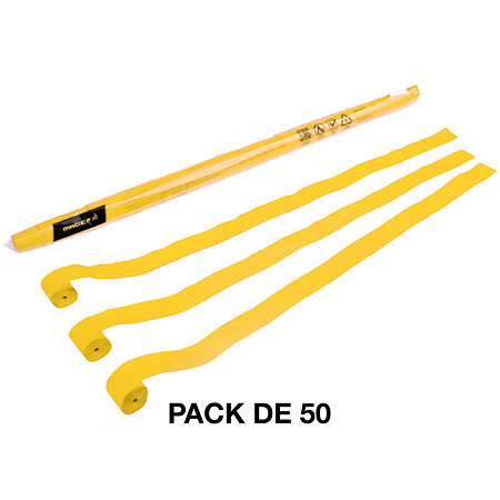 MAGIC FX Streamers papier Jaune 10 m x 2,5 cm (Pack de 50)