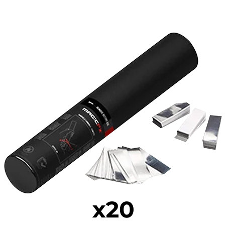 MAGIC FX Handheld Cannon Confetti White/Silver 28 cm (Pack de 20)