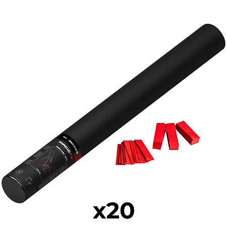 MAGIC FX Handheld Cannon Confetti Rouge 50 cm (Pack de 20)