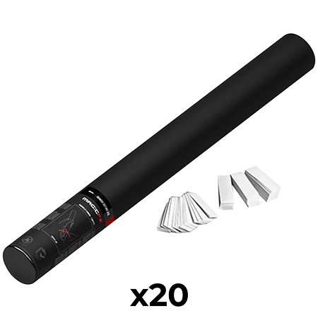 MAGIC FX Handheld Cannon Confetti Blanc 50 cm (Pack de 20)