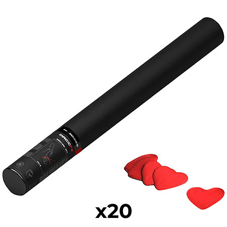 MAGIC FX Handheld Cannon Confetti Red Hearts 50 cm (Pack de 20)