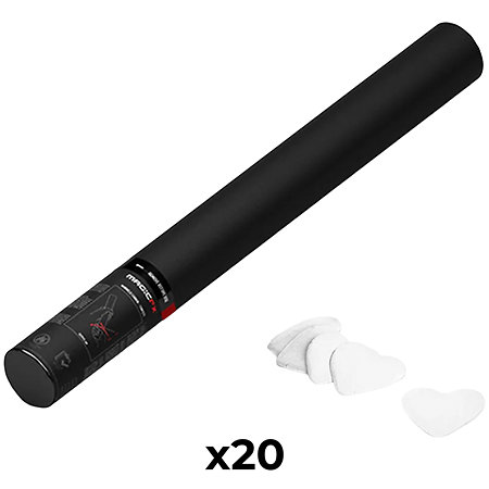 MAGIC FX Handheld Cannon Confetti White Hearts 50 cm (Pack de 20)