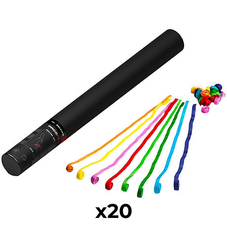 MAGIC FX Handheld Cannon Streamers Multicolore 50 cm (Pack de 20)