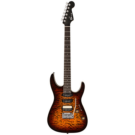 Pro-Mod Plus Dinky DK24 HSS EB QM Amber Tiger Eye Charvel