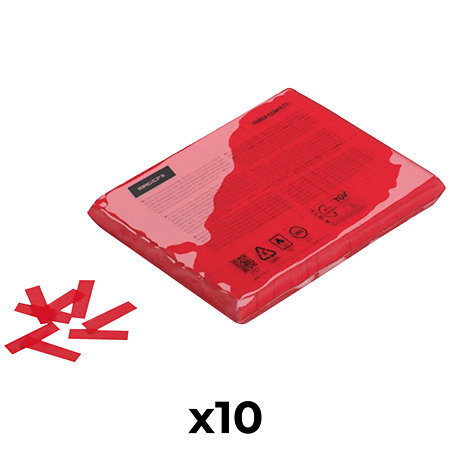 MAGIC FX Slowfall confetti rectangles Rouge 55 x 17 mm (Pack de 10)