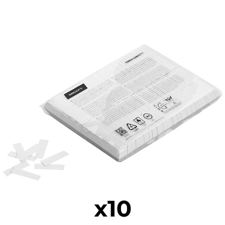 MAGIC FX Slowfall confetti rectangles Blanc 55 x 17 mm (Pack de 10)