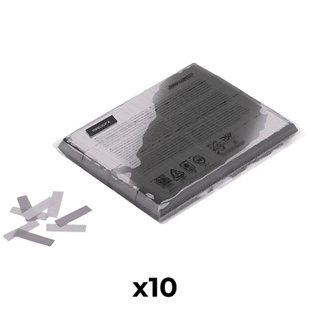 MAGIC FX Slowfall confetti rectangles Argent 55 x 17 mm (Pack de 10)