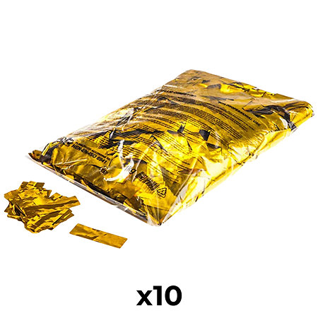 MAGIC FX Slowfall confetti rectangles PVC Doré 55 x 17 mm (Pack de 10)