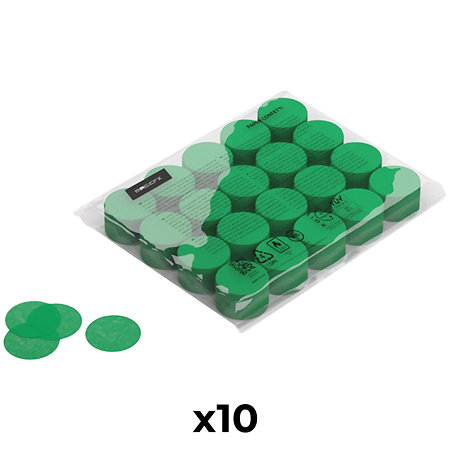 MAGIC FX Slowfall confetti rond papier bio Vert foncé 55 mm (Pack de 10)