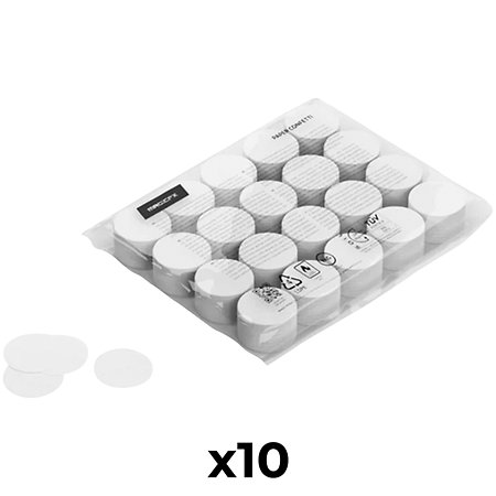MAGIC FX Slowfall confetti rond papier bio Blanc 55 mm (Pack de 10)