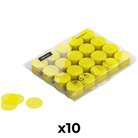 MAGIC FX Slowfall confetti rond papier bio Jaune 55 mm (Pack de 10)