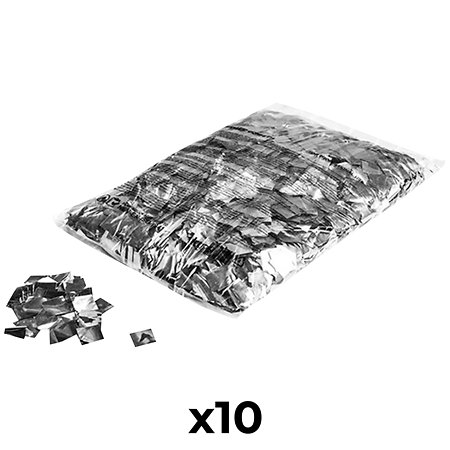 MAGIC FX Confetti carré PVC Argenté 17 x 17 mm (Pack de 10)