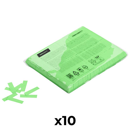 MAGIC FX Slowfall Confetti rectangle papier UV Vert fluo 55 x 17 mm (Pack de 10)
