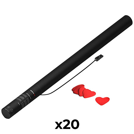 MAGIC FX Electric Cannon Confetti Red Hearts 80 cm (Pack de 20)