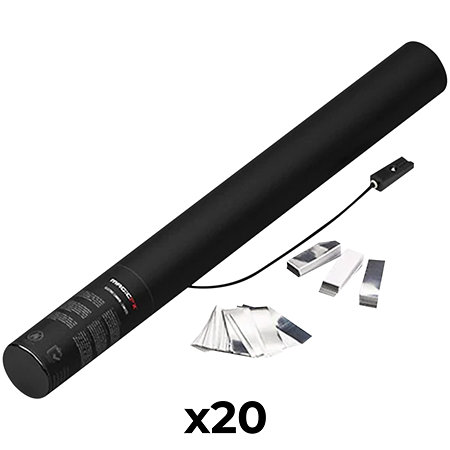 MAGIC FX Electric Cannon Confetti Blanc/argenté 50 cm (Pack de 20)