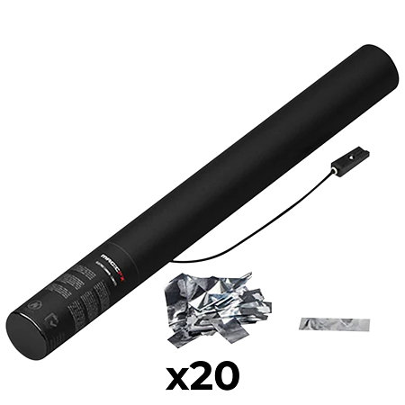 MAGIC FX Electric Cannon Confetti Argenté 50 cm (Pack de 20)