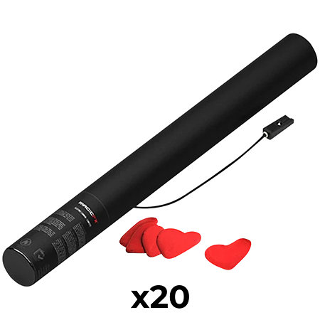 MAGIC FX Electric Cannon Confetti Red Hearts 50 cm (Pack de 20)
