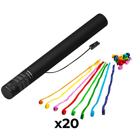 MAGIC FX Electric Cannon Streamers Multicolore 50 cm (Pack de 20)