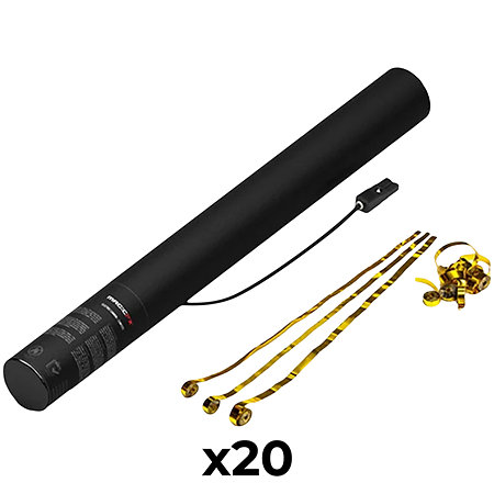 MAGIC FX Electric Cannon Streamers Gold Metallic 50 cm (Pack de 20)