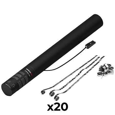 MAGIC FX Electric Cannon Streamers Argenté 50 cm (Pack de 20)