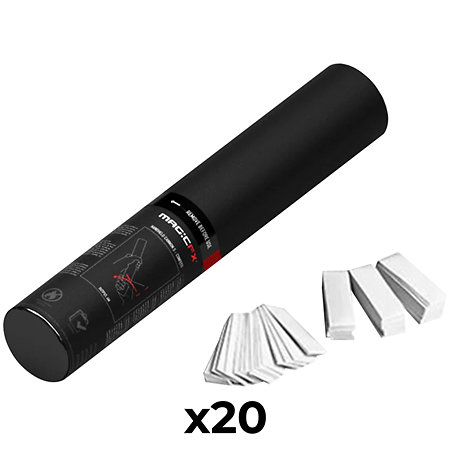 MAGIC FX Handheld Cannon Confetti Blanc 28 cm (Pack de 20)
