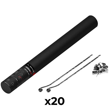 MAGIC FX Handheld Cannon Streamers Argenté 50 cm (Pack de 20)