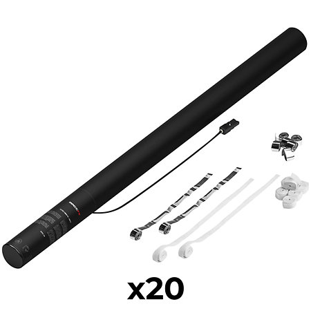 MAGIC FX Electric Cannon Streamers Blanc/argenté 80 cm (Pack de 20)