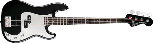 Black and Chrome P-Bass Squier by FENDER