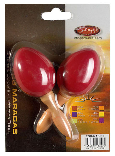 maracas de pl/ástico color rojo Stagg EGG-MA S//RD
