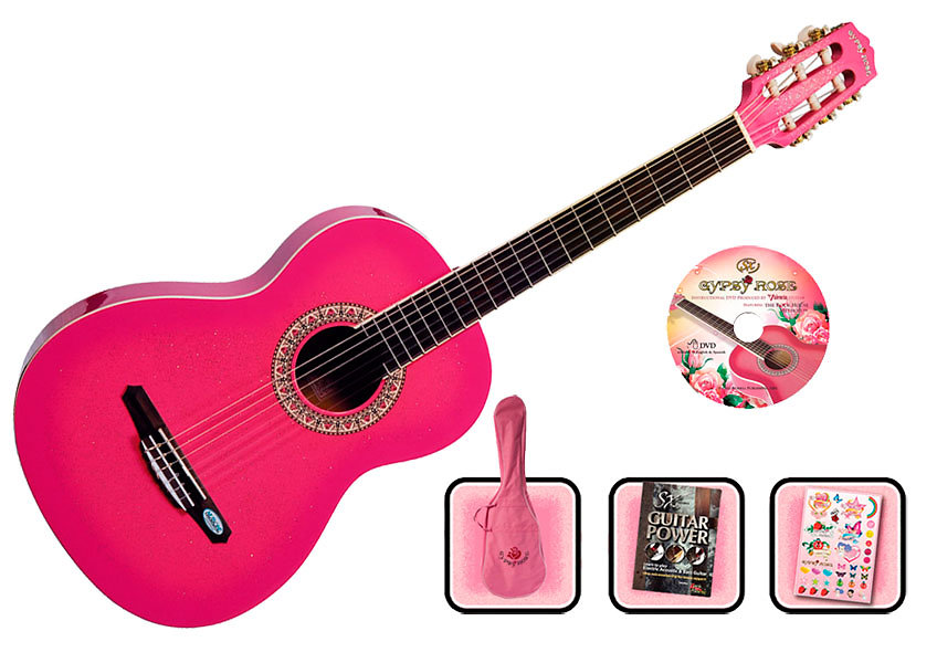 Pack Guitare Classique 3/4 (Enfant) 6 Accessoires Cour Vidéo et CD (Rose) :  : Instruments de musique et Sono