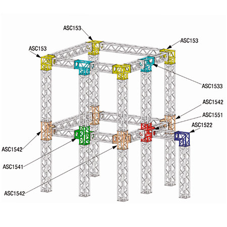 ASD ASC 1551 Angle 5 départs 90 degrés 0,35m x 0,35m x 0,25m
