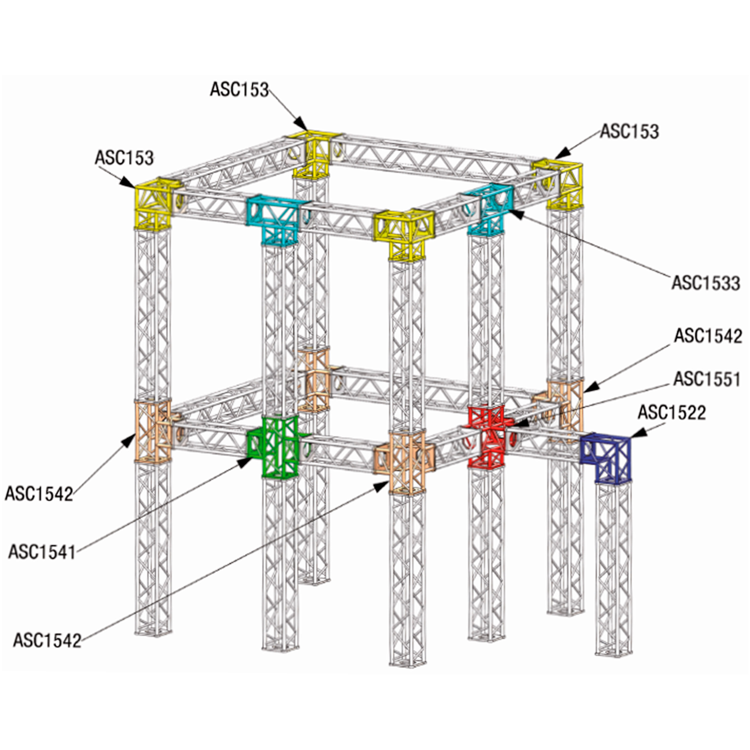 ASD ASC 1525 Angle 2 départs 135 degrés 0,25m x 0,25m - Vierkant frame ...