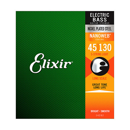 Elixir 14202 Nanoweb 45/130 Bass Light 5-String