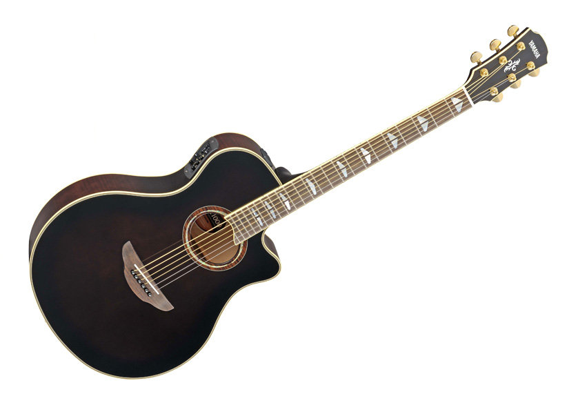 black electro acoustic guitar