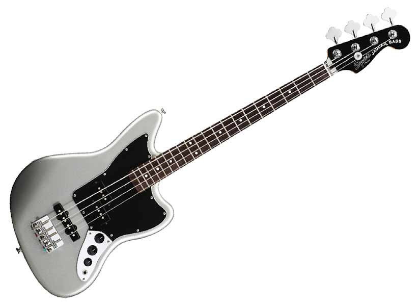 Vintage Modified Jaguar Bass Special Short Scale Silver Squier by FENDER