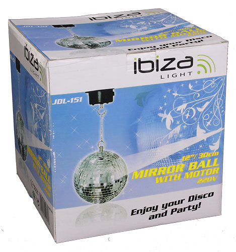 Ibiza DISCO1-30 Ensemble de Boule à facettes + Moteur à piles