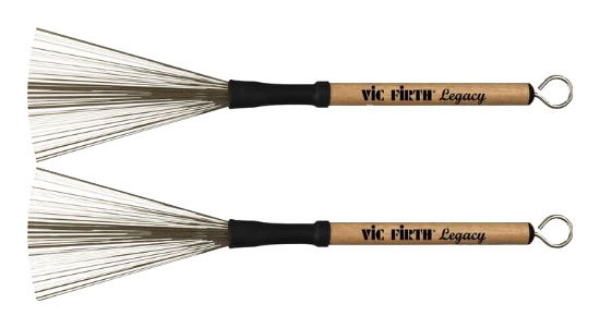 Balais De Batterie Vic Firth Heritage - Brins Rétractables En Acier Avec Manche Violet
