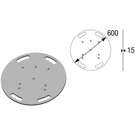 ASD EML 60 Embase lourde diamètre 600mm