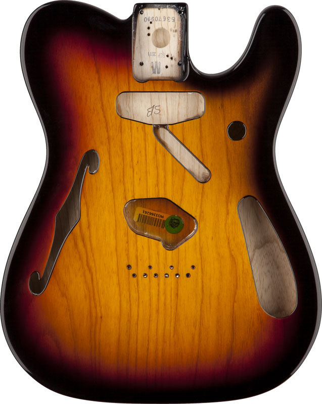 Fender Corps 69 Tele Thinline Ash Mexique 3 Tons Sunburst