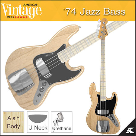 American Vintage 74 Jazz Bass Natural Fender